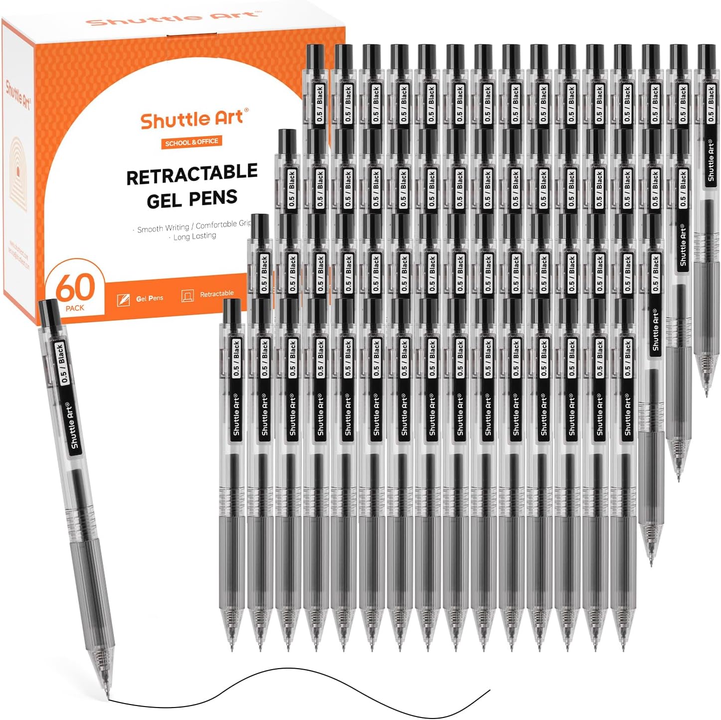Gel Ink Pen Set - Shuttle Art Siyah Jel Kalemler, Ink