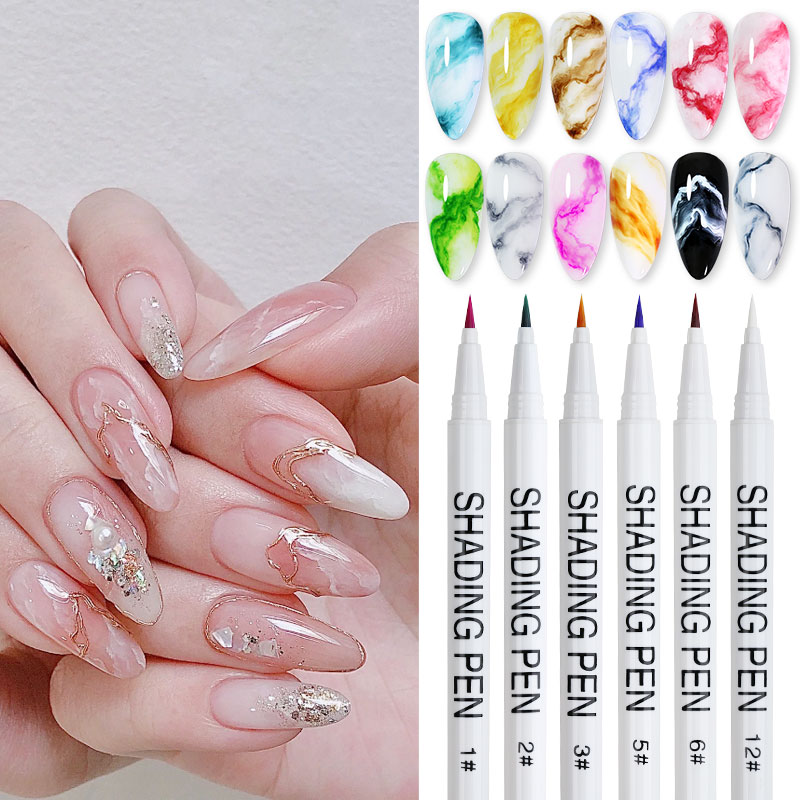 Gel Ink Pen Set - UV Jel Tırnak Sanat Kalemi Mermerleme