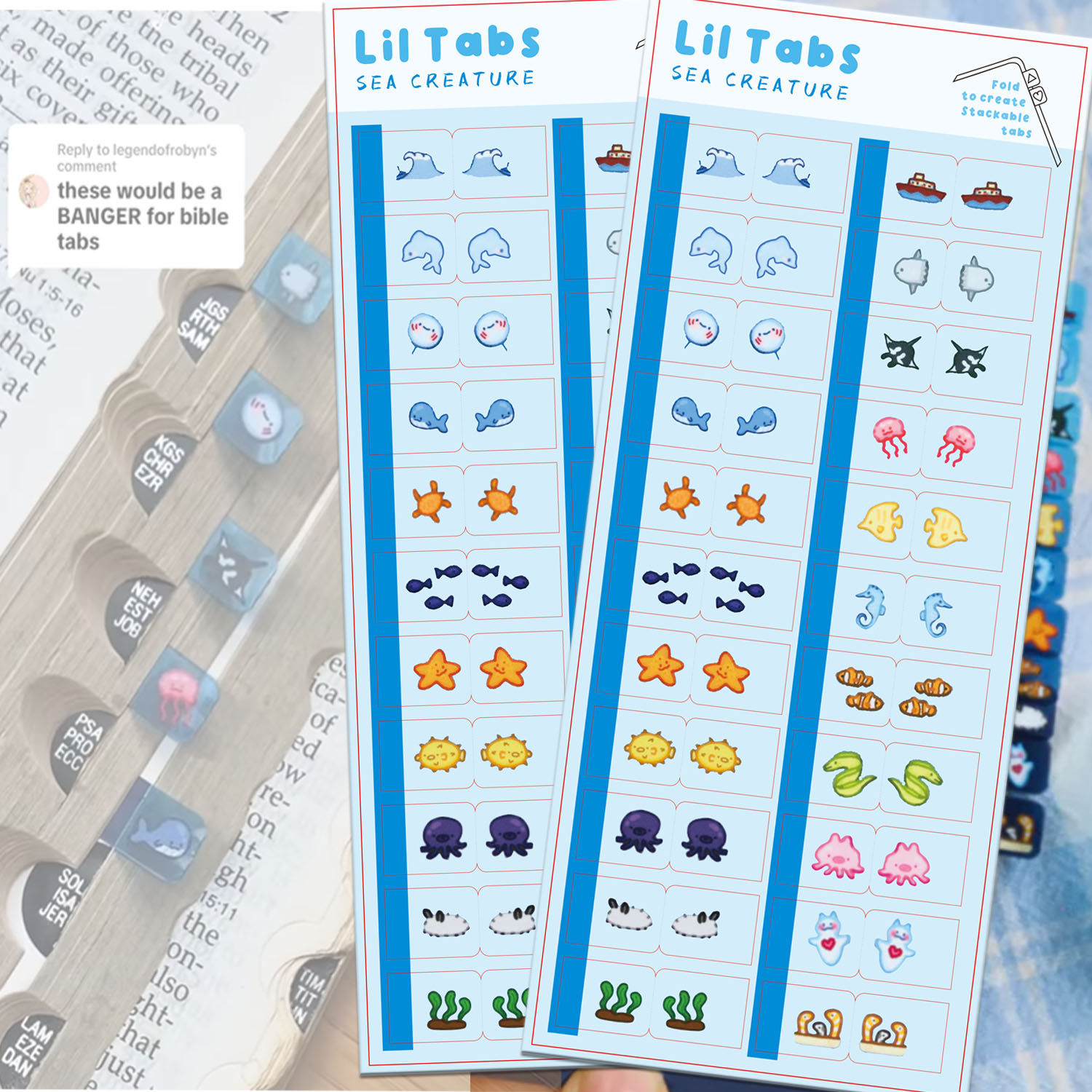 Deniz Yaratığı Lil Tab Çıkartm - Index Tab Divider incelemesi ve fiyatı