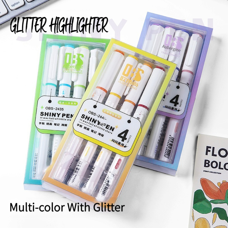 4 Renk/Set Glitter Fosforlu Ka - Highlighter Set Pastel incelemesi ve fiyatı